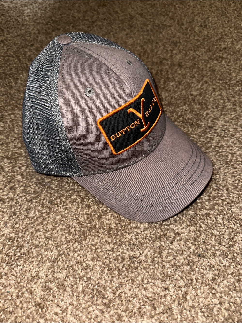 Dutton Ranch Trucker Hat - Gray with Orange Patch